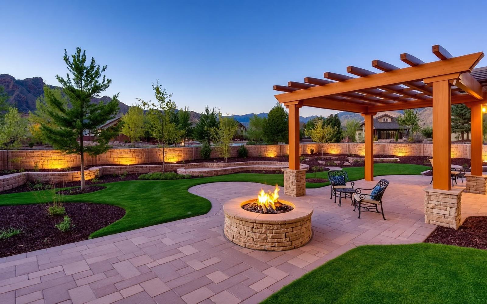 Same yard after complete Espejos Landscaping transformation